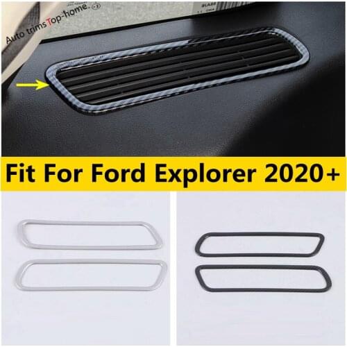 Rear Third Row Window Edge Air Condition Outlet Vent Frame Cover Trim Carbon Fiber / Matte Interior For Ford Explorer 2020 2021