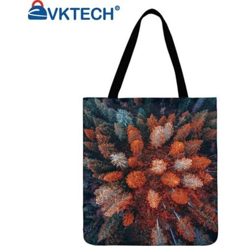 Forest scenery Printed Shoulder Shopping Bag Casual Ladies Large Capacity Tote Handbags