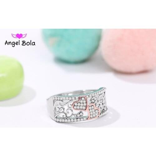 Fashion Jewelry Design Wedding Band Ring for Women Rose Gold Color CZ Stone Female Finger Ring Love Gifts Drop Shipping