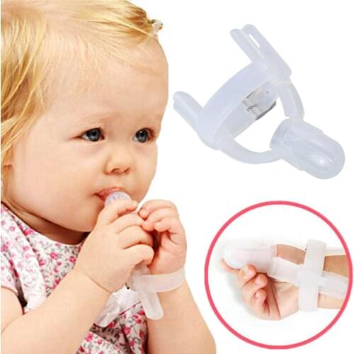 1 Pc Finger Protector Silicone Adjustable Wearable Anti-Bite Thumb Teether Forefinger Cover for Babies Kids Infant