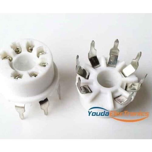 10pcs Silver plated GZC7-1B-Y 7pin Plastic Vacuum tube socket for 6J1 6J2 6J3 6J4 6J5 6A2 6K4 6X4