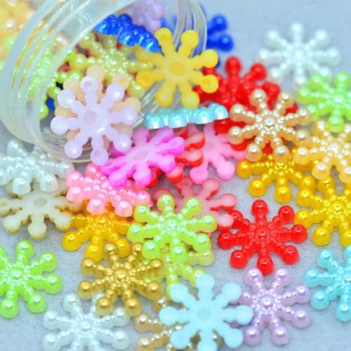 15mm Mixed Color Flatback Pearl Snowflakes Wedding Party Table Decoration,Scrapbook Embellishments DIY Crafting Supplies