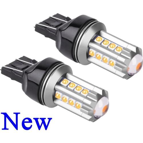 2PCS T20 W21/5W 7443 Super Bright LED Car Tail Brake Bulb Auto Rear Fog Lamp Turn Signals Daytime Running Lights Red White Amber