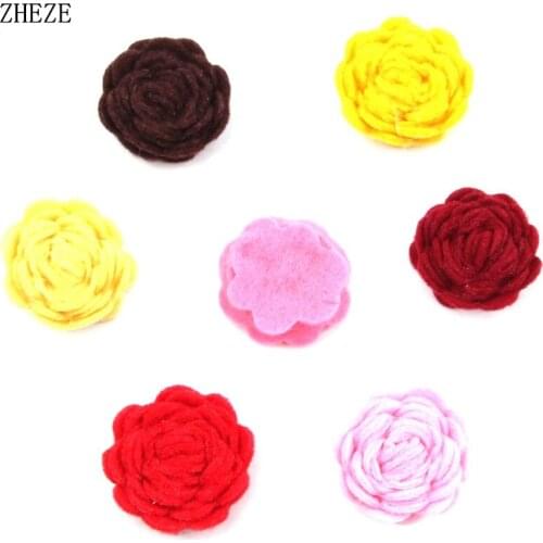30pcs/lot New Arrival Chic 1" Tiny Felt Flower without clips Hair Accessories 2018 For Kids Hair pin for Infantile DIY Headbands