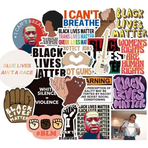 50Pcs Black Lives Matter Stickers Waterproof for Phone Case Laptop Suitcase Skateboard Scrapbook Funny Cool Motorcycle Stickers