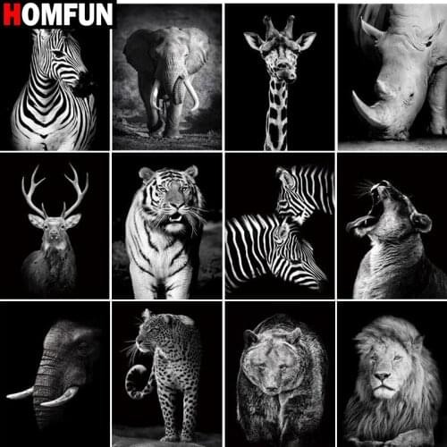 HOMFUN Full Square/Round Drill 5D DIY Diamond Painting "Animal black avatar theme" Embroidery Cross Stitch 5D Home Decor Gift