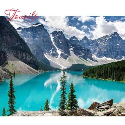 TOUOILP Full Square/Round Drill 5d DIY Diamond Painting"Blauw Meer Canada"Embroidery Cross Stitch Mosaic Home Decor Gift