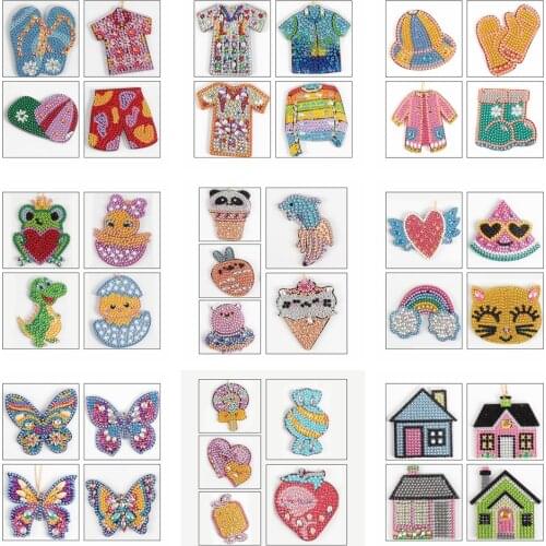 Diamond Painting 5D Keychain Cartoon Keyring Diamond Painting Cross Stitch Special Shaped Diamond Art Painting DIY Craft Tools