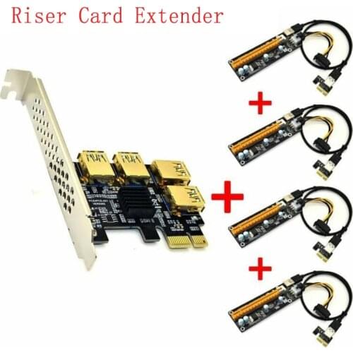 ASM1184E USB3.0 PCI-E Riser Card PCI Express Rabbet GPU 4X 8X 16X Extender Riser Adapter Card Sata 6 Pin Extension Power Cable