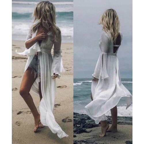 White Swimwear Transparent Cover Up Women Tunics Dresses for The Beach Coverups for Women Beach Wear Pareos De Playa Mujer