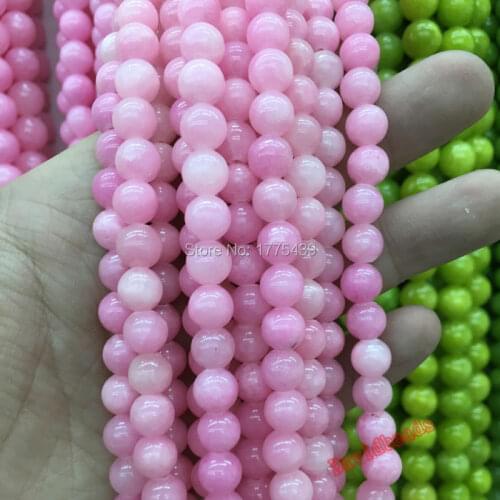 Free Shipping 6 8 10 12mm Beads Natural Stone Beads Mountain peach Jadee beads Dyed multi-color for jewelry making