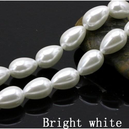 New fashion!9x13mm Glass pearl water drop shape loose beads 15 inch DIY women jewelry tow colors to choose from wholesale