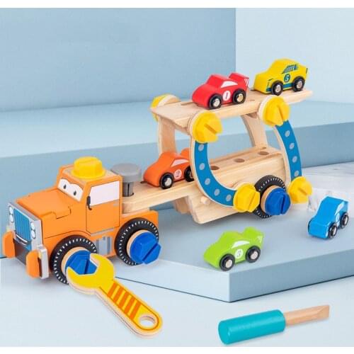Baby Montessori Toys Kids Wooden Toys Simulation Multifunctional Repair Tool Car Set Pretend Play Toys For Children Kids Gifts