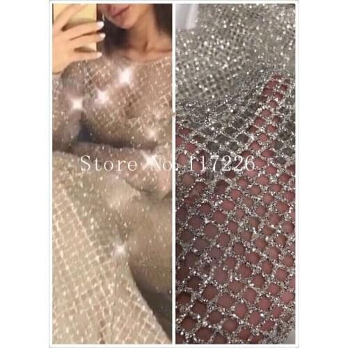 Hot selling JRB-1171 African French net Lace Fabric for party dress sexy glued glitter sequin lace fabric