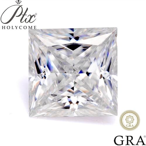 Moissanite Stone Loose Simulated Diamond D Colorless Brilliant Princess Cut VVS Clarity Gemstones for Engagement Ring Pendant