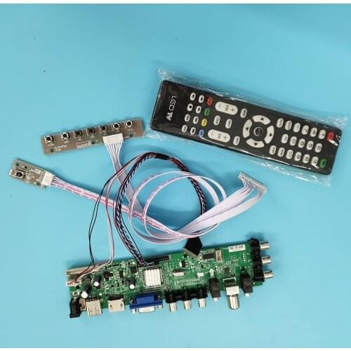 Kit For LP156WH3-TLT1/LP156WH3-TLS3 Signal controller board WLED TV LVDS USB AV 1366X768 VGA LED HDMI digital DVB-T remote 40pin