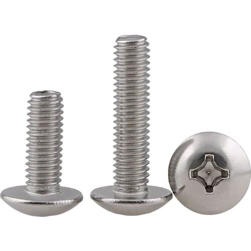 A2 Stainless steel Phillips Truss Head Large Flat Round Cross Screw Bolt M4 M5 M6