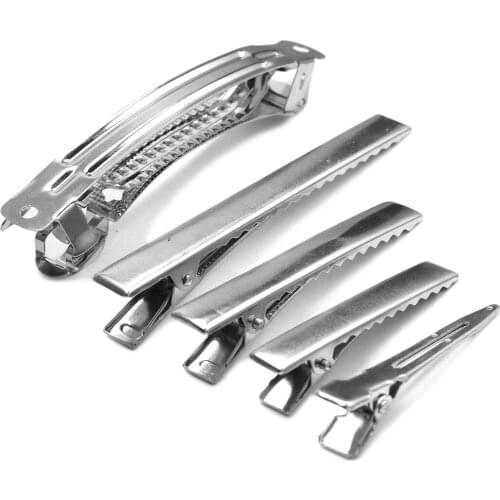 30pcs/pack 1.8"/2.2"/3" Metal Single Prong Alligator Hair Clip Barrette Metal Crocodile Clip Metal Hair Clip for Hair Bows DIY