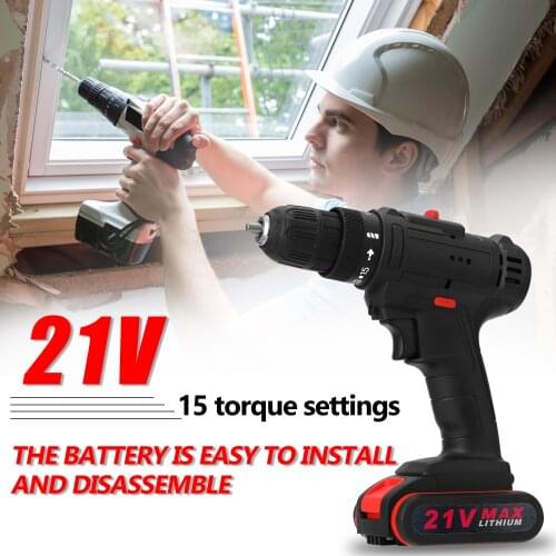 21V Multifunctional Electric Screwdriver Cordless Drill High-power Lithium Battery Rechargeable Screwdriver Electric Drill Tools