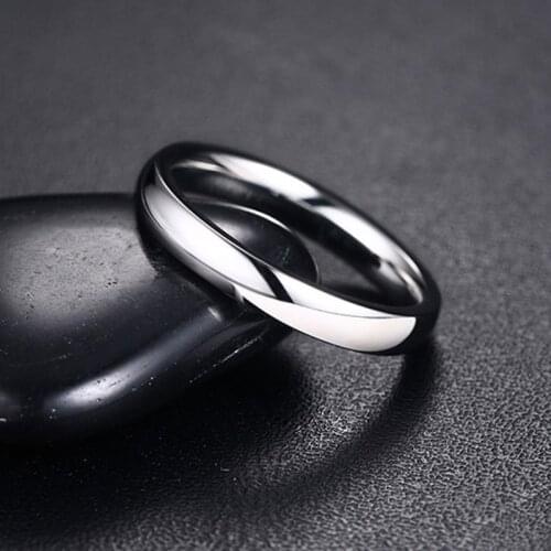 Modyle Mens Basic Wedding Rings for Women Never Fade Silver Color Tone Stainless Steel Alliance Anel Unisex Accessory