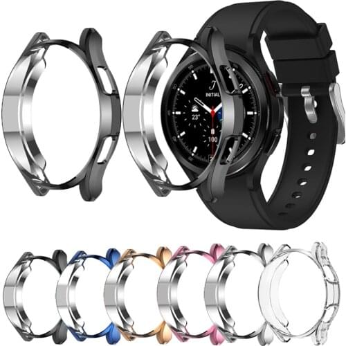Soft TPU Case & Tempered glass Screen Protectors for Samsung Galaxy Watch 4 Classic 42mm 46mm Protective Cover Bumper Cases