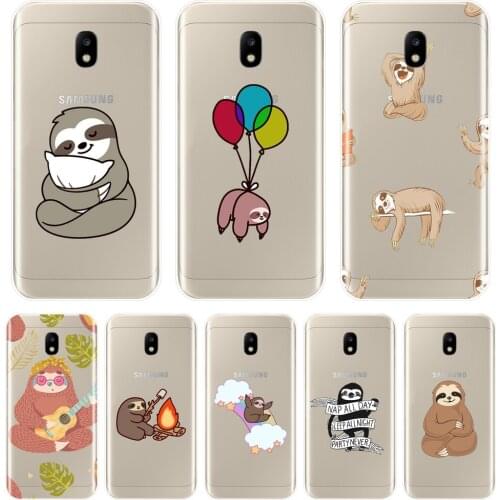 Kawaii Sloth Phone Case For Samsung Galaxy J2 J5 J7 Prime J4 J6 J8 Plus 2018 J3 J5 J7 2015 2016 2017 Soft Silicone Back Cover