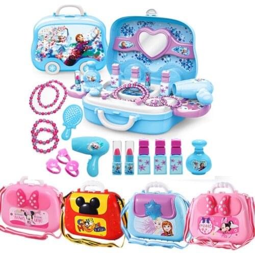 Disney girls princess frozen Dressing makeup toy set kids Beauty toys Childrens simulation dressing table Fashion Toys
