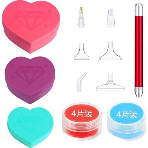 Diamond Painting Dot Diamond Accessories Heart-shaped Dot Diamond Plate Heart-shaped Storage Box Diamond Painting Tool Set