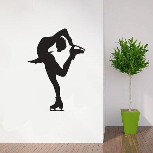 Skating Wall Decals Ice Skater Silhouette Sports Wall Sticker Custom Vinyl Art Home Room Decoration Removable Stickers X763
