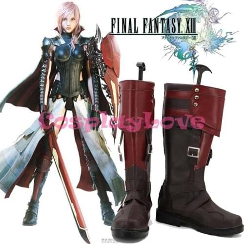Newest Custom Made Lightning Returns: Final Fantasy XIII 13 Lightning Eclair Farron Cosplay Shoes Long Boots For Halloween