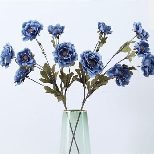 2021 New Peony Flowers For Wedding Christmas Party Decoration Artificial Flowers Bouquet Living Room Garden Indoor Home Decor