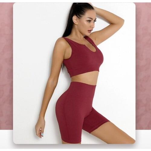 2021 New Fashion Women Yoga Set Solid Color Quick Dry Gym Clothing Fitness Summer High Quality Nylon Yoga Women Sportwear