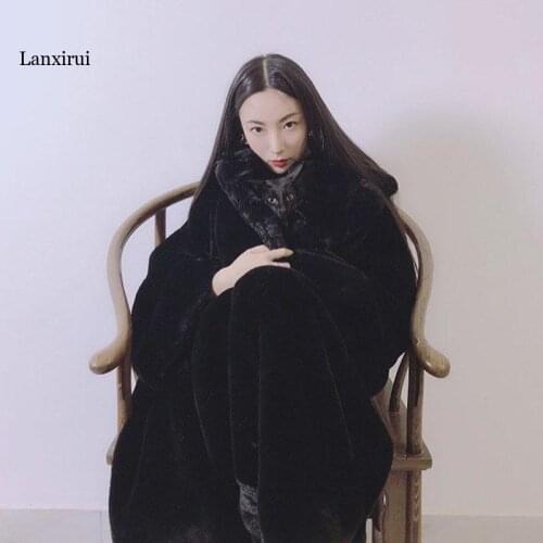 Overcoat winter large size fashion womens fur coat new warm Outerwear imitation mink Fur & Faux Fur womens fur coat
