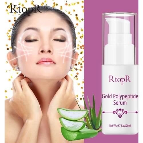 RtopR Gold Polypeptide Anti Aging Face Serum Hyaluronic Acid Moisturizing Whitening Shrink Pores Anti-wrinkle Firming Skin Care