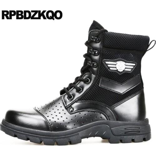 Desert Ankle Black Designer Shoes Men High Quality Platform Mesh Military Combat Boots Tactical Army Full Grain Leather Italian