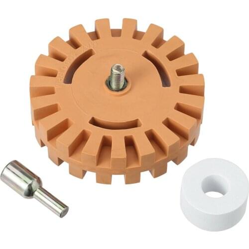 Rubber Eraser Wheel 4" Pinstripe Sticker Decal Tape Glue Adhesive Remover Power Drill Adapter