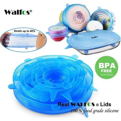 WALFOS Silicon Stretch Lids Universal Lid Silicone Food Wrap Bowl Pot Lid Silicone Cover Pan Cooking Kitchen Accessories