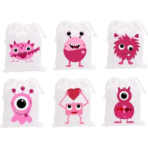 Monsters Theme Party Favor Bags Candy Bag Gift Bag Kids Birthday Party Decoration Supplies Valentine Monster Party Supplies