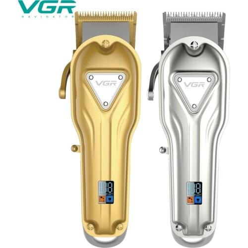 VGR 134 hair trimmer rechargeable hair clipper haircut machine oil head clipper push white hair carving 20W powerful LED