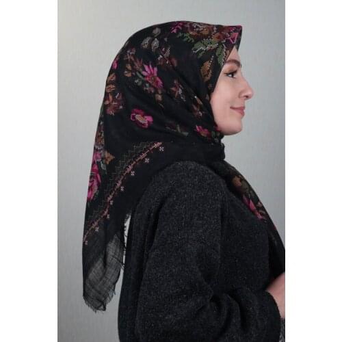 VERTU PATTERNED LINEN FLAMLI SCARF-DESEN-31-RENK-14