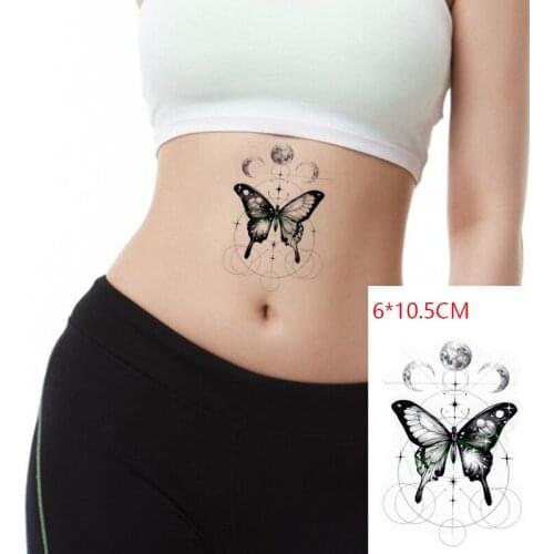 Waterproof Temporary Tattoo Sticker ins Butterfly moon earth planet Body Art flash tatoo fake tatto for Women Men