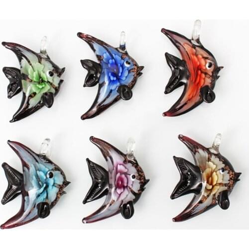 Yingwu 1Pcs Pendant Selling Animal Fish Flower In Murano Lampwork Glass Fit Necklace Wedding Party Gift Wholesale