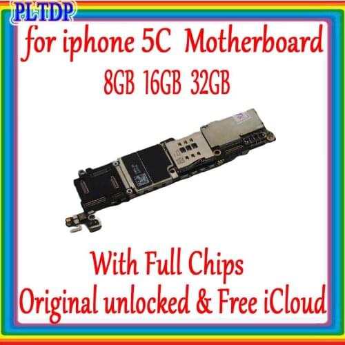 Full unlocked for iphone 5C Motherboard 8gb 16gb 32gb 100% Original for iphone 5C Logic board with clean iCloud,free shipping