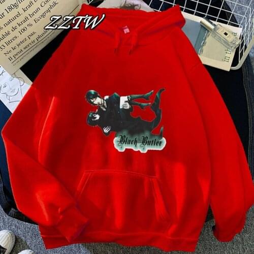 Womens Hoodies Black Butler Sebastian Ciel Winter Autumn Harajuku Japanese Anime Streetwear Long Sleeve Hooded Pullovers tops