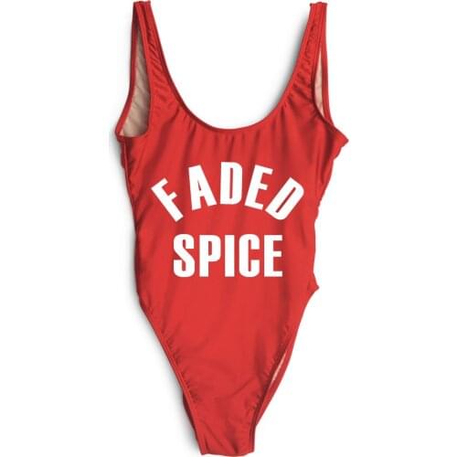 FADED SPICE women sexy bathing suit Sexy one piece swimwear bathing suits bodysuit Beachwear summer monokini jumpsuit one-piec