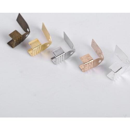 100Pcs/Lot Rope Cord Crimp End Bead Caps Leather Cord Crimp Connectors For DIY Jewelry Making Findings Supplies