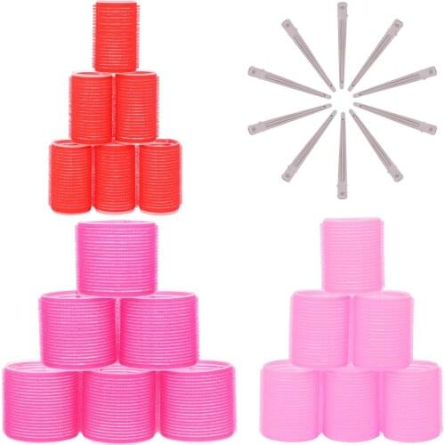 28 Pieces/Set 3 Size Self-adhesive Hair Roller Tube with 10 Duckbill Clips Hair Curlers Hair Styling Tools Wholesale