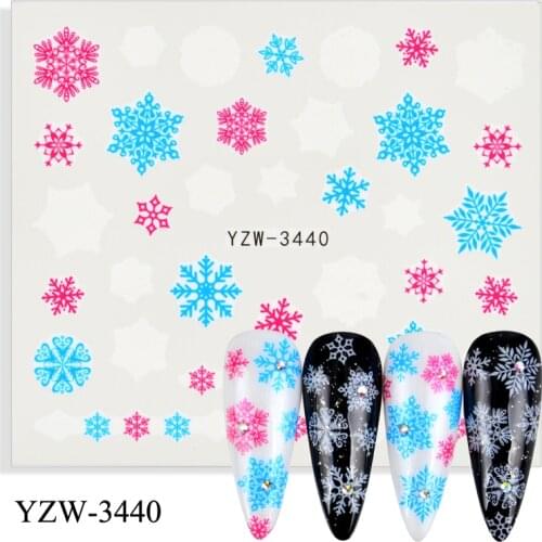 LCJ 4PCS/Lot New Water Nail Stickers Snowflake Nail Art Water Transfer Stickers Decals Watermark Tattoo Manicure Decorations