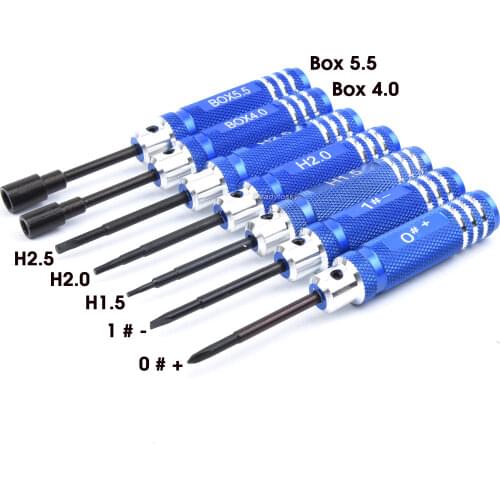 7pcs 0/1/1.5/2/2.5/4/5.5mm DIY Hexagonal Hex Screw Driver Tool Set Screwdriver For RC Camera Drone RC Aircraft cars Helicopter