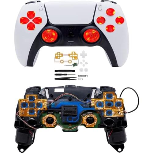 85DD Multi-Colors luminated D-pad Thumbstick Share Option Home Face Buttons , 6 Colors LED Kit for PS5 Controller